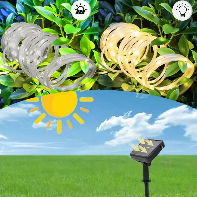 Outdoor Solar Rope Led Light Waterproof Garden Christmas Decoration