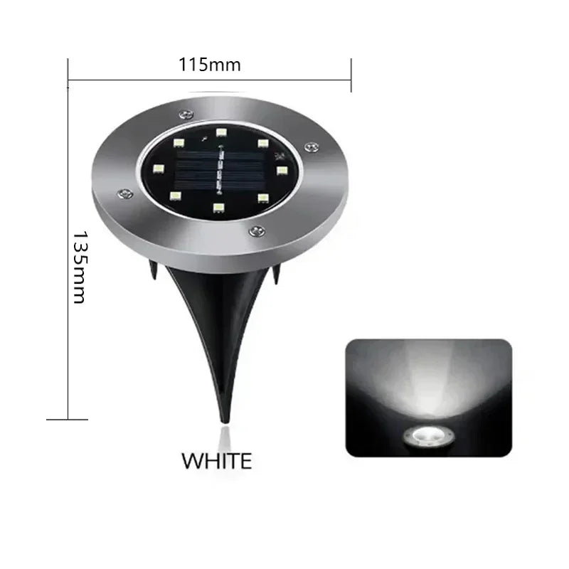 LED Solar Power Disk Light Outdoor Garden