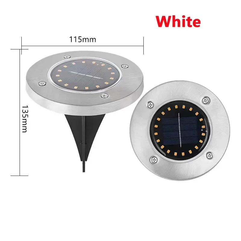 LED Solar Power Disk Light Outdoor Garden