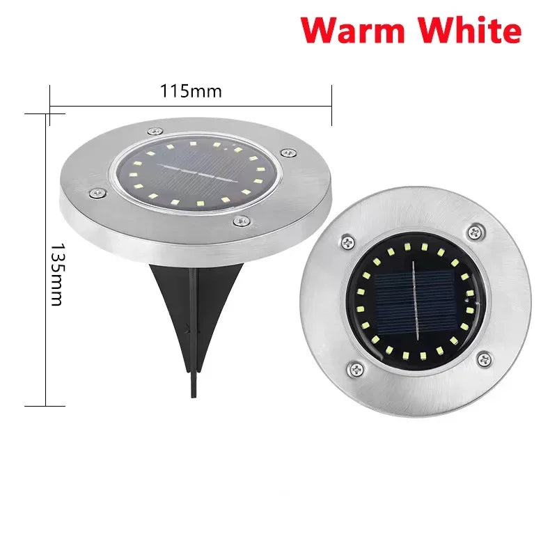 LED Solar Power Disk Light Outdoor Garden
