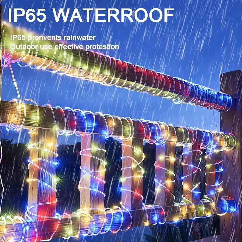 Outdoor Solar Rope Led Light Waterproof Garden Christmas Decoration