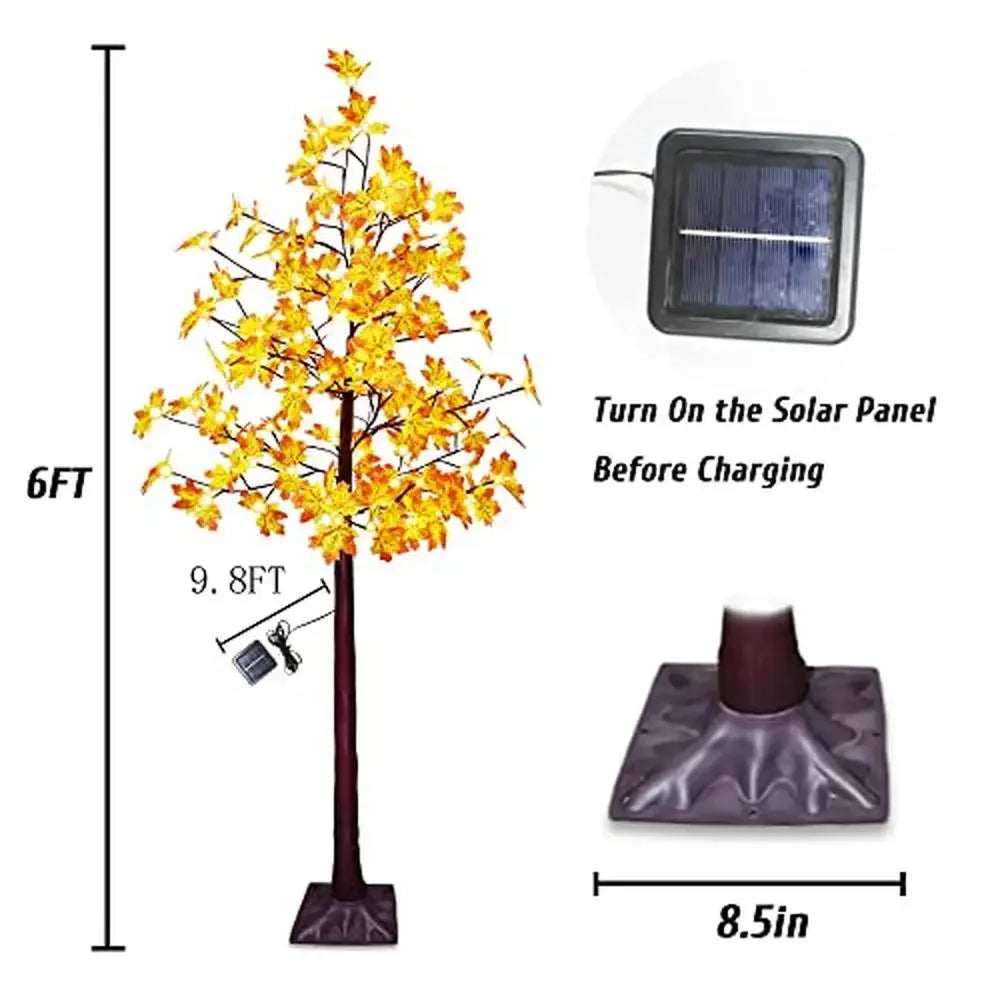 6ft LED Solar Maple Tree Lights