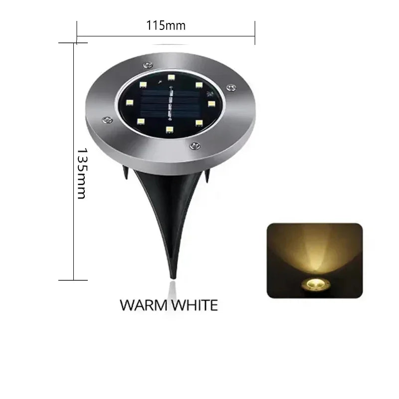 LED Solar Power Disk Light Outdoor Garden