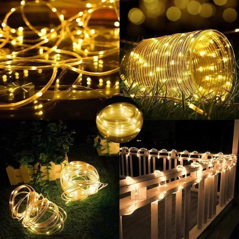 Outdoor Solar Rope Led Light Waterproof Garden Christmas Decoration