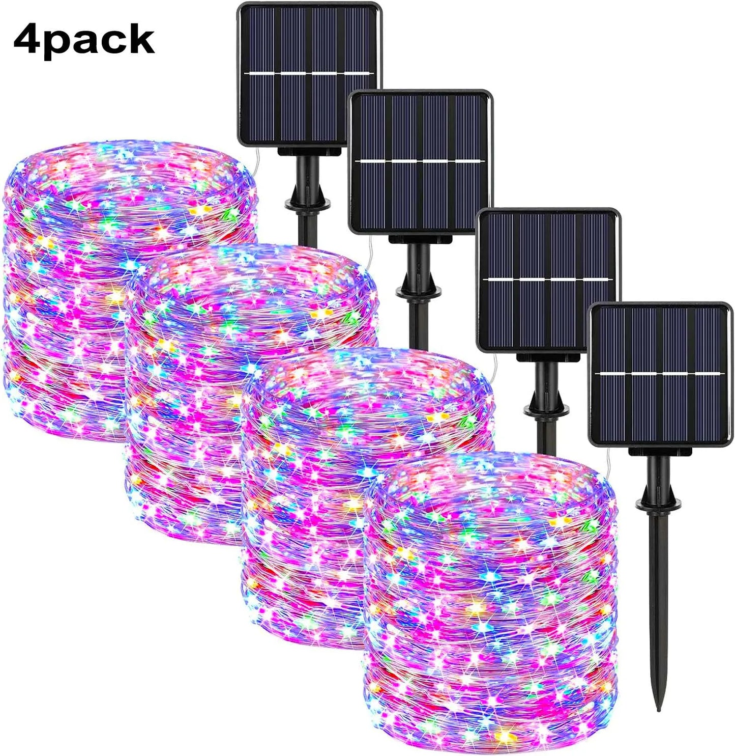 Pack of 4 Solar Fairy Lights Outdoor