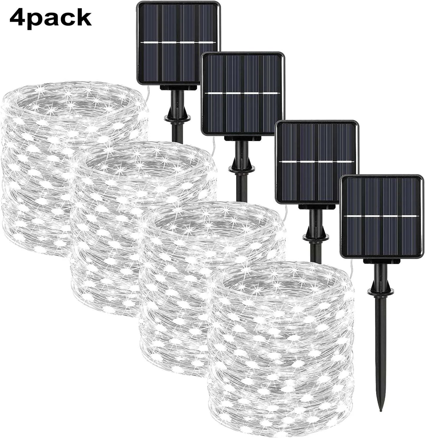 Pack of 4 Solar Fairy Lights Outdoor