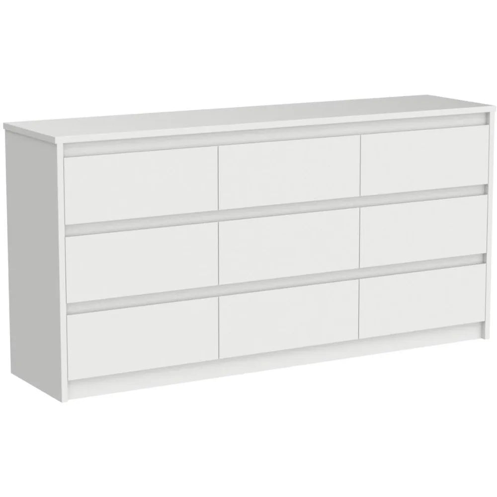 9 Drawer Dresser for Bedroom with Deep Drawers, Large Floor Wood Dressers & Chest of Drawers Handle Free,Dressers for Closet